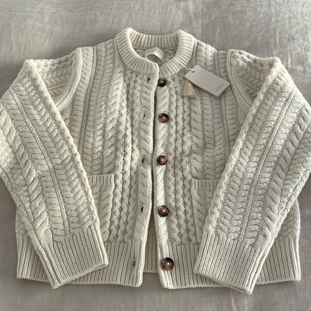 DOEN Mercina Cardigan in Ivory. Size XS. - Picture 2 of 8